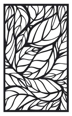 a black and white drawing of leaves in the shape of a rectangle, on a white background