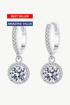 Best Round Diamond Drop Earrings Gift Trends for Women | BEST Diamond Earrings Jewelry Gifts for Women | #1 Best Most Top Trendy Trending 2 Carat Round Diamond Drop Earrings for Wedding Party Holiday Jewelry Gift for Women, Ladies, Mother | MASON New York Halo Setting Drop Earrings, High-quality Diamond Earrings For Formal Occasions, White Gold Crystal Earrings For Formal Occasions, Classic Crystal Earrings With Halo Design, Earrings For Wedding, Women Best, Holiday Jewelry, Best Diamond, Trending Gifts