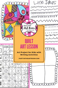 quilt art lesson for kids with writing activities