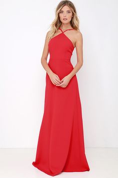 Short Formal Dresses and Long Formal Dresses at LuLu*s Dresses Long Elegant, Red Long Skirt, Red Maxi Skirt, Dresses For Juniors, Red Maxi Dress, Full Maxi Skirt, Red Maxi, Formal Dresses Gowns, Formal Dresses Short