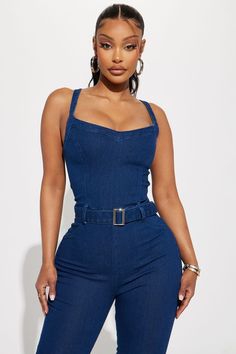 Available In Dark Wash And Medium Wash. Denim Jumpsuit Spaghetti Straps V Neckline Belted Backless Back Zipper Stretch Disclaimer: Due To The Specialized Wash. Each Garment Is Unique. 76% Cotton 22% Polyester 2% Spandex Imported | Naomi Denim Jumpsuit in Dark Wash size Small by Fashion Nova Fitted Dark Wash Denim Jumpsuit For Summer, Fitted Dark Wash Summer Jumpsuit, Fitted High Rise Tank Top For Summer, Trendy Fitted Denim Jumpsuit For Summer, High Rise Fitted Denim Jumpsuit For Summer, Fitted High Rise Denim Jumpsuit For Summer, Fitted High Rise Jumpsuits And Rompers For Summer, Fitted Dark Wash Tank Top For Summer, Chic Fitted Denim Tank Top