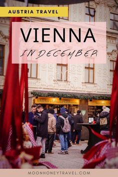 people are walking around in the street with red ribbons on it and text that reads vienna