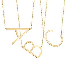 Ross-Simons - L - 14kt Yellow Gold Sideways Single Initial Necklace. 18". A unique and on-trend way to add a personal touch to every look! Here, a polished "L" is displayed sideways on a 14kt yellow gold cable chain with a 2" extender. Springring clasp, sideways initial necklace. Monogram Ring Gold, Sideways Initial Necklace, Alphabet Necklace, Gold Letter Necklace, Family Tree Necklace, Detailed Necklace, Monogram Ring, Gold Name Necklace, Initial Necklace Gold