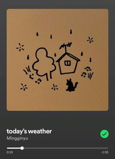 an iphone screen with the words today's weather written on it and a drawing of a house