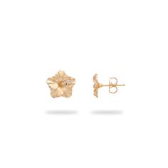 Hawaiian Gardens Hibiscus Earrings in Gold with Diamonds - 9.5mm - Maui Divers Jewelry Hibiscus Cluster Earrings Bronze, Hawaiian Bar Earring, Hibiscus Design, Hawaiian Gardens, Dope Jewelry Accessories, Tropical Gardens, Jewelry Accessories Ideas, Dope Jewelry, Classy Jewelry