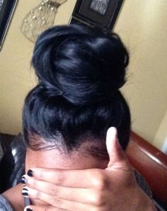 Messy Weave Bun For Black Women, Big Bun Hairstyles Black Women, Messy Bun With Bangs Black Women, Bun Updo Hairstyles For Black Women, Messy Bun Black Women, Black Hair Bun, Bun Ponytail, Twisted Hair, Bun Styles