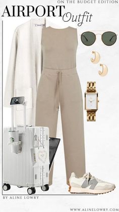 Comfy Airplane Outfit, Womens Travel Outfits Airport Style, Spring Outfits For Italy, Travel Clothes Women Airplane, Nude Outfit Ideas, Capsule Basics, Cabo Outfits, Travel Outfits For Women, Ltk Outfits