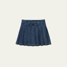 Self-Portrait denim pleated mini skirt Zip closure at back  Hem falls above the knee A-line silhouette Cotton Imported Self Portrait Kids, Denim Pleated Mini Skirt, Pleated Denim Mini Skirt, Pleated Denim Skirt, Kids Skirt, Pleated Denim, Skirts For Kids, Portrait Girl, Pleated Mini Skirt