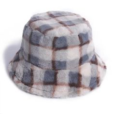 Our vintage plaid bucket hat is warm, soft, and very comfortable on the head. A stylish and vintage piece to complete your look.   Product details: Headhood: 57-58CM Material: Polyester   HOW TO CARE: Do not machine dry, it is best recommended to hand wash Plaid Bucket Hat, Blue Bucket Hat, Winter Headwear, Faux Fur Hat, Wool Berets, Fisherman Hat, Fur Hat, Vintage Plaid, Bucket Hats