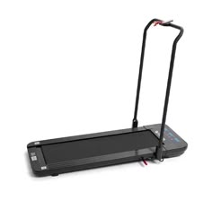 an electronic treadmill on a white background with clippings to the front and side