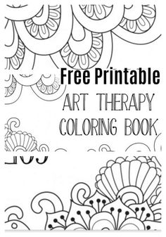 the free printable art therapy coloring book for adults and children is shown in black and white