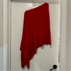 Never Worn Nwt Diagonal Cut Red Cape Tribal Smoke Free Pet Free Home Excellent Condition Casual Red Long Sleeve Poncho, Red Long Sleeve Poncho, One Size, Red One Size Cape, Red Infinity, Red Cape, Poncho Cape, Cape, Jackets & Coats, Jackets For Women