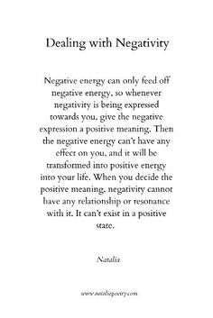 a quote from nalinia about negative energy