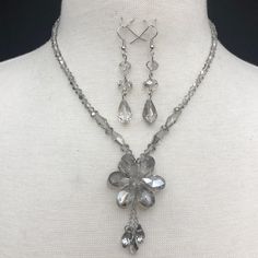 Reposhing This Item I Purchased From @Beboldbijoux. Loved It, But Ready To Rotate For Something New. Questions? Leave A Comment Below! Flower Beaded Necklace, Gray Jewelry, Grey Glass, Necklace Earring Set, Beaded Flowers, Necklace Earrings, Earrings Set, Jewelry Ideas, Something New