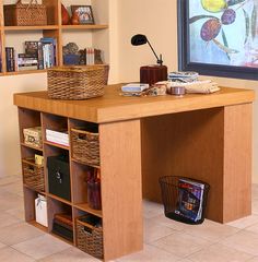 PRICES MAY VARY. Organize All Your Projects & Hobbies Perfect for Scrapbooking, Sewing and Arts Organize all your supplies in bookcases Will fit bins or baskets up to 12” x 10” Measures: 55″ W x 40 ¾” D x 38½” H. Buy Additional Bookcases to stack up. Made in USA Our Work Station’s ingenious design makes it perfect for studying, sewing, crafting or scrap booking. If you have a hobby like model airplane building or collecting coins then our spacious PROJECT CENTER is ideal. From concept thru desig Desk With Bookcase, Sewing Desk, Expensive Furniture, Sewing Table, Craft Table, Room Organization, Indoor Furniture, Sewing Room, Kids Furniture