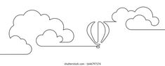 an image of hot air balloons flying in the sky with clouds behind it and text that reads