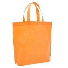 an orange tote bag on a white background