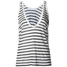 T BY ALEXANDER WANG stripe burnout tank Alexander Wang Top, Blue And White Striped Shirt, Striped Sleeveless Top, White Stripes Shirt, Tank Top White, T By Alexander Wang, Tops Online