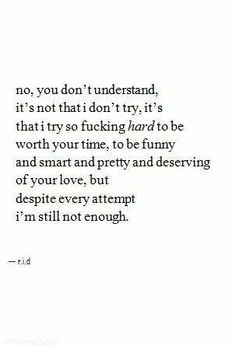 an image of a poem written in black and white with the words, not you don't understand