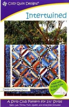 the book cover for cozy quilt designs intertwined