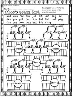 an apple themed worksheet for reading the alphabet