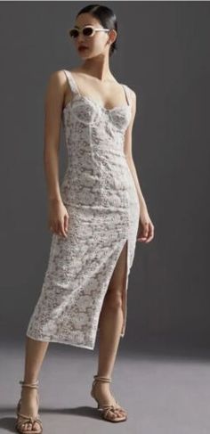 Anthropologie Hutch Slim Lace Corset Midi Dress Size 0 | eBay Corset Midi Dress, Lace Corset, Hutch, Anthropologie, Women's Clothing, Midi Dress, Lace, Clothes For Women, White