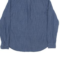 Item is in good used condition. >Size: M >Armpit To Armpit: 21" >Armpit To Cuff: 17" >Collar To Hem: 28" Casual Long Sleeve Shirt In Traditional Fit, Traditional Fit Long Sleeve Cotton Top, Traditional Fit Cotton Long Sleeve Tops, Blue Unstructured Denim Tops, Blue Unstructured Denim Shirt, Vintage Blue Button-up Shirt, Vintage Blue Shirt With Snap Buttons, Vintage Washed Blue Shirt With Button Closure, Blue Long Sleeve Wrinkle-resistant Shirt