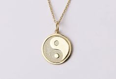 Yin Yang Necklace, Personalize Yin Yang Pendant, Tai Chi Necklace, Tiny Yin Yang Necklace, Zen Pendant Jewelry, Zen Symbol Necklace Yin Yang Pendant, Zen Symbol, Yin Yang Designs, Yin Yang Necklace, Woman Necklace, Black Beads Mangalsutra Design, Symbol Necklace, 14k Gold Necklace, Ying Yang