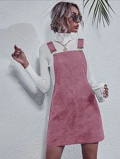 Corduroy Dress Outfit, Moda Over 40, Corduroy Overall Dress, Overall Skirt, Business Formal Dress, Winter Dress Outfits, Corduroy Dress, Professional Dresses, Pinafore Dress