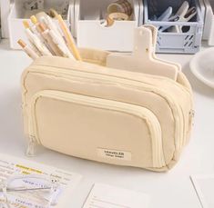 Material: Nylon Color: 4 Colors Size: 21x13x7cm/8.26x5.11x2.75in Package list: 1pc Pen Case(Not include any other accessories) Pencil Bag Aesthetic, Bag Aesthetic School, Aesthetic School, Girl Korean, Korean Stationery, Bag Aesthetic, Pencil Bag, Bags Aesthetic, School Stationery