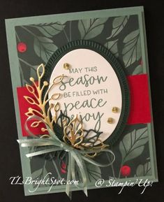 a handmade christmas card with the saying, may this season be filled with peace and joy