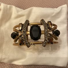 Never Worn. Comes With Storage Bag. Easy Way To Dress Up An Outfit. Black Chic Cuff Bracelet For Formal Occasions, Chic Adjustable Cuff Bracelet For Evening, Chic Black Cuff Bracelet For Formal Occasions, Chic Black Formal Cuff Bracelet, Elegant Black Cuff Bracelet For Evening, Elegant Black Cuff Bracelet For Party, Black Bangle Cuff Bracelet For Evening, Thread Wrapped Bracelets, Blue Beaded Bracelets