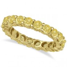 Fancy Canary Yellow Diamond Eternity Ring Band 18k Yellow Gold (3.00ct)-Allurez.com Canary Yellow Diamonds, Modern Wedding Band, Black Hills Gold Jewelry, Colored Diamond Rings, Handcrafted Silver Jewelry, Silver Jewellery Online, Yellow Diamonds, Diamond Eternity Ring, Fancy Yellow Diamond