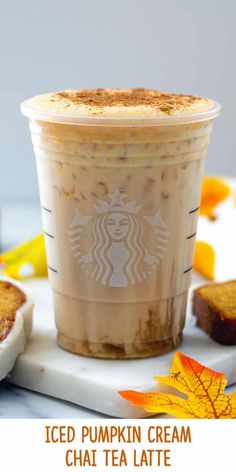 iced pumpkin cream chai tea latte in a cup