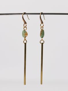 Passerine Earrings - Heyday Turquoise Brass Jewelry, Hand Forged Turquoise Brass Jewelry, Patina Brass Dangle Earrings, Turquoise Brass Jewelry With Ear Wire, Everyday Green Brass Earrings, Everyday Turquoise Brass Jewelry, Handmade Turquoise Brass Earrings, Green Minimalist Brass Earrings, Minimalist Green Brass Earrings