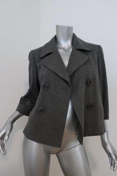 Theory Double Breasted Jacket Gerda Dark Gray Melange Jersey Size Medium - Gently worn. Great condition. No flaws. 76% viscose, 19% polyamide, 5% elastane Double Breasted Jacket, Dark Gray, Double Breasted, Size Medium, Grey, Dresses