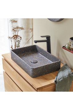 Rectangular Contemporary Bathroom Sink | Tikamoon Iris | Oroatrade.com Rectangular Sink Bathroom, Loft Bathroom, Food Pantry Organizing, Contemporary Bathroom Sinks, Light Colored Wood, Plumbing Bathroom, Contemporary Interiors, Outdoor Storage Sheds, Shed Storage