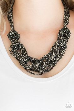 City Catwalk - Black Paparazzi Necklace - sofancyjewels Square Braid, Glamorous Look, Braided Necklace, Braids With Weave, Black Seed, Paparazzi Accessories, Seed Bead Necklace, Black Necklace, Affordable Jewelry