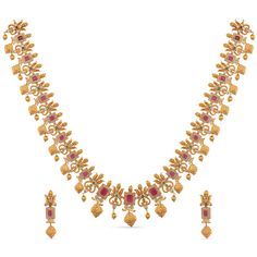 PRICES MAY VARY. MATERIAL: Ahaana jewelry set is made out of Brass with high quality gold plating. This Floral theme piece is studded with opulent white red green cubic zirconia stones and induced Metal Ball. FEATURE: This traditional jewelry set includes 1 pair stud earrings and 1 short necklace, length (Necklace- 28 cm, Earrings- 5 cm) and weight (Necklace- 165 gm, Earrings- 11.5 gm). The necklaces comes with Fishhook closure and has adjustable length. GIFTING: This necklace set arrives in uni South Indian Necklace, Indian Jewelry Set, Long Necklace Set, Traditional Indian Jewellery, Indian Necklace, Indian Jewelry Sets, Length Necklace, Necklace Design, Metal Ball