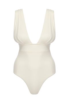 Guaranteed compliments The Aruba One Piece is inarguably our most flattering and versatile swimsuit. Designed with a supportive waist panel, a deep V-neckline and supportive wide straps — that offers comfort for every figure.Features:Deep V necklineAdjustable bust coverageWide shoulder strapsSupportive waist panelModer Elegant V-neck Swimwear For Pool, Elegant Low-cut Lined Swimwear, Chic Solid Color V-neck Swimwear, Elegant Swimwear With Built-in Bra And Triangle Top, Elegant Sleeveless Swimwear With Built-in Bra, Elegant Low-cut Swimwear With Built-in Bra, Elegant Low-cut Bra-friendly Swimwear, Elegant White V-neck Swimwear, Elegant V-neck Swimwear For Sunbathing