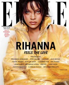 an image of a magazine cover with a woman in yellow raincoat on the cover