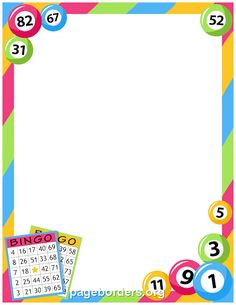 a colorful frame with numbers on it