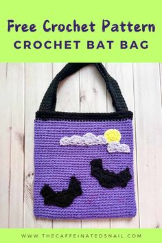 a crocheted bag with the words free crochet pattern on it and an image