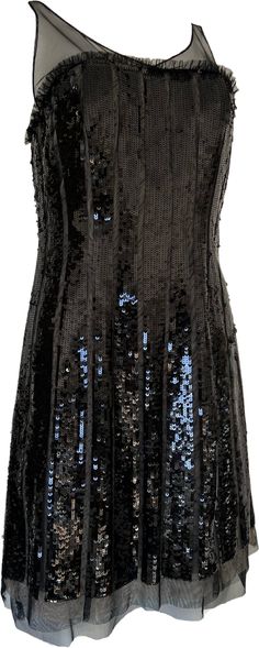 This BCBGMaxazria black sequins cocktail dress is a timeless and versatile piece that will make you feel confident and glamorous. It is a must-have for any fashion-conscious woman who wants to make a statement at her next special occasion.Fully linedZipper at sideBust padding100% polyester, lining 100% acetateApprox. 35" length from shoulder to hemClassic fit. Black Fitted Sequin Fabric For Date Night, Black Embellished Sequin Fabric For Date Night, Black Sequin Dress For Holiday, Fitted Black Sequin Fabric For Date Night, Black Sequin Fabric For Date Night, Elegant Black Sequin Fabric For Summer, Holiday Black Sequin Fabric For Cocktail, Black Holiday Sequin Dress, Holiday Cocktail Black Sequin Fabric