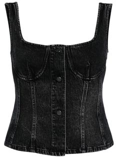 Shop JNBY corset denim top Black Denim Corset, Pretty Clothing, Boiler Room, Denim Corset Top, Black Corset Top, Denim Corset, Versace Outfit, City Dress, Airport Fashion