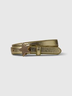 This belt is made with a vegan leather metallic upper.  Star buckle.  For more fit and sizing info, check out our Size Guide.  Width: 0. 71" Length Size S): 29" Funky Belts, Virtual Wishlist, Star Belt, Mario Costume, Golden Belt, Coachella Outfits, Bling Belts, Wardrobe Refresh, Xmas 2024