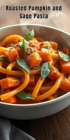 Roasted Pumpkin and Sage Pasta Pumpkin Recipes Lunch, Sage Pasta, Entertaining Menu, Roasted Pumpkin, Salad Recipes For Dinner