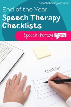 At the end of the school year do you find yourself scrambling for group therapy activities, trying to finish your data collection and finalize all of your IEP paperwork? If that is you, check out my end of the year, speech therapy checklists! This list of a few tasks will give you guidance for a couple of weekly activities to take you through the end of the school year without stress! | Speech Therapy Plans | End Of Year | Speech Therapy | SLP |