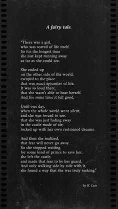 a poem written in black and white with the words,'a fairy tale '