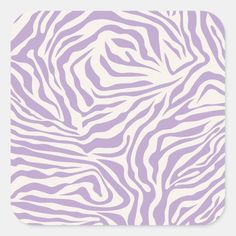 a purple and white zebra print square sticker